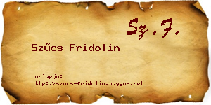 Szűcs Fridolin névjegykártya
