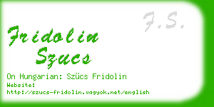 fridolin szucs business card